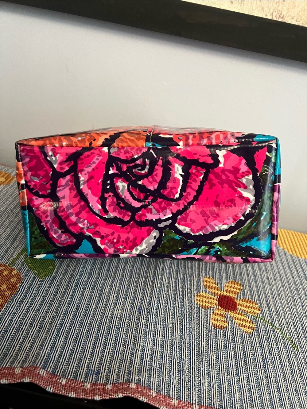 Consuela Pink Floral Coated Canvas Tote Gran N Go Tote - Picture 4 of 7